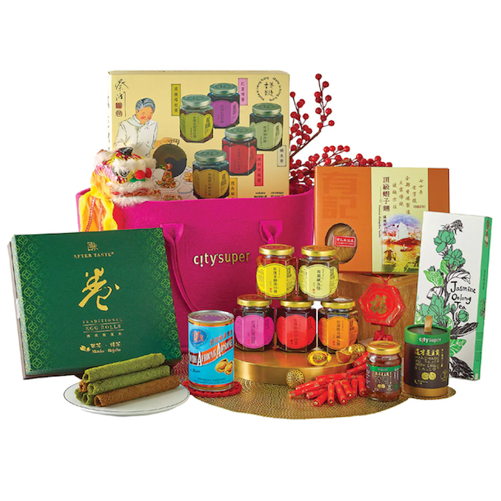 hong kong festive gift hampers holiday celebration baskets gourmet lunar chinese new year 2024 year of the dragon citysuper hong kong craft hamper chua lam sauce